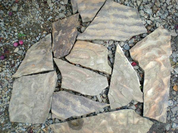 Камень натуральный природный песчаник серо-зеленый Рыбка