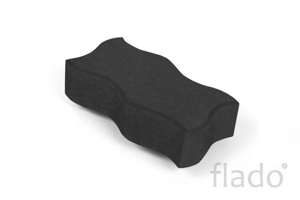 Вибролитейная тротуарная плитка Волна (черный) для дача