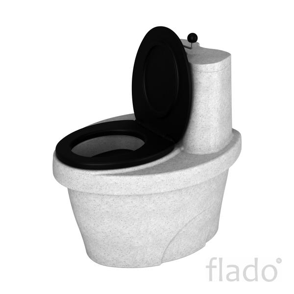 Туалет торфяной «Rostok»  белый гранит с термосидением