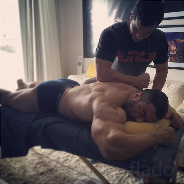 Muscled gay massage