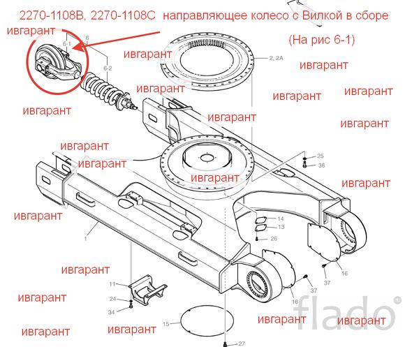 2270-1108В, 2270-1108С направляющее колесо с Вилкой В СБОРЕ – 2270-110