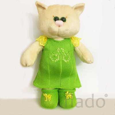 Мягкая игрушка Кошка в зеленом платье