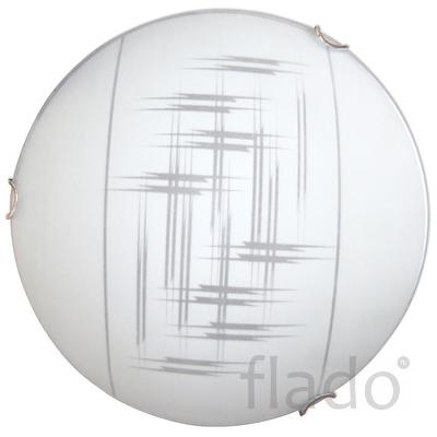 Светильник круг d500 (лн) 3х60 е27 хром/бел. стекло элегант