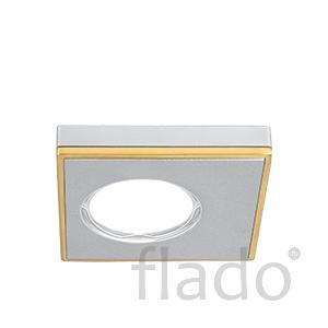Светильник gauss aluminium al001 квадрат. матовый алюминий/золото. gu5