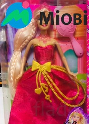 Кукла нарядная с длинными волосами в розовом платье
