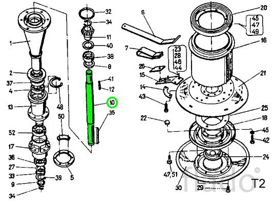 Приводной вал ротора косилки 1.35, 1.65, 1.85 (L=454мм)