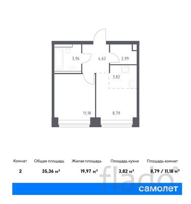 1-к квартира, 35 м², 19/32 эт.