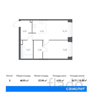 1-к квартира, 48 м², 2/32 эт.