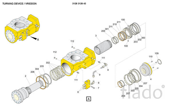 3128312643 Поворотный механизм для буровой установки Atlas copco