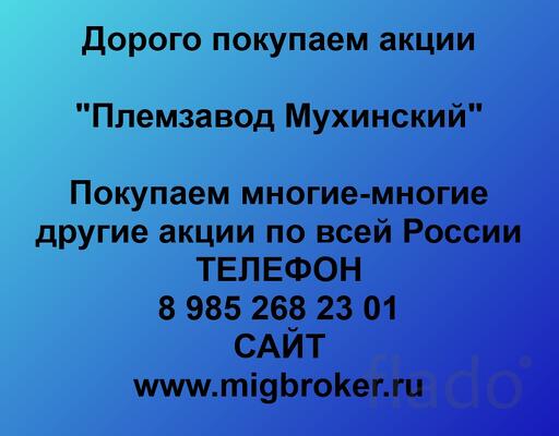 Покупаем акции ОАО Племзавод Мухинский и любые другие акции по всей Ро