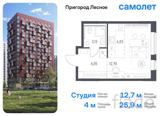 1-к квартира, 25 м², 3/17 эт.
