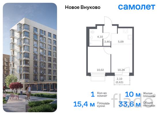 1-к квартира, 33 м², 9/9 эт.