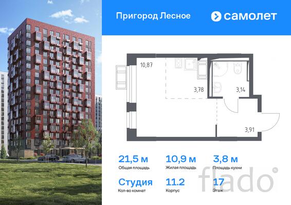 1-к квартира, 21 м², 17/17 эт.