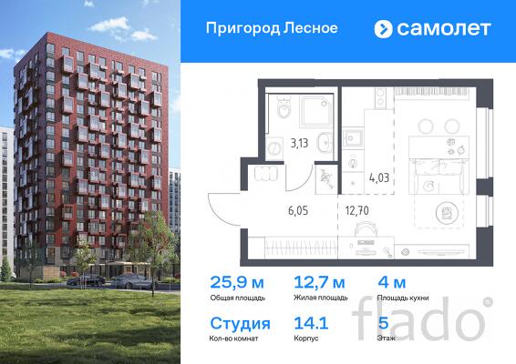 1-к квартира, 25 м², 5/12 эт.