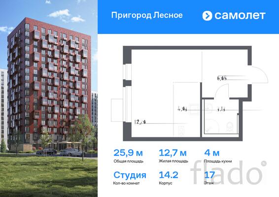 1-к квартира, 25 м², 17/17 эт.