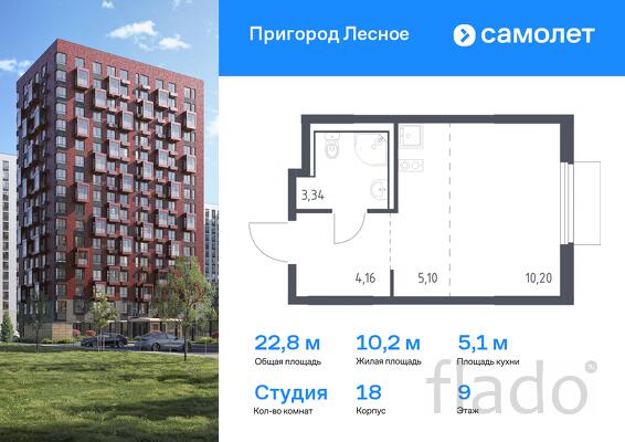 1-к квартира, 22 м², 9/17 эт.