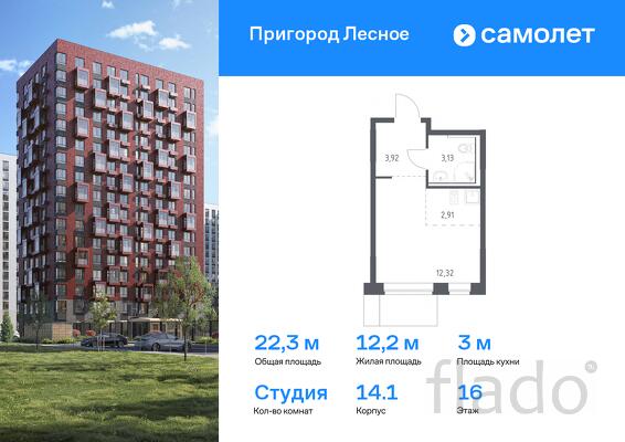 1-к квартира, 22 м², 16/17 эт.
