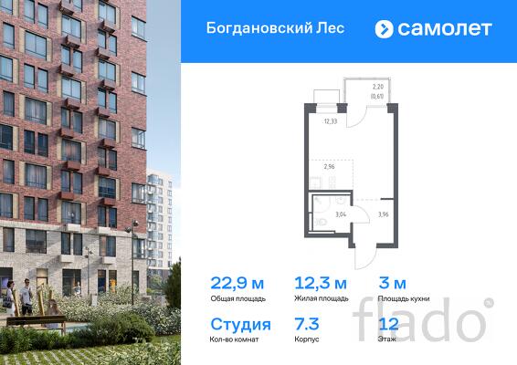 1-к квартира, 22 м², 12/12 эт.