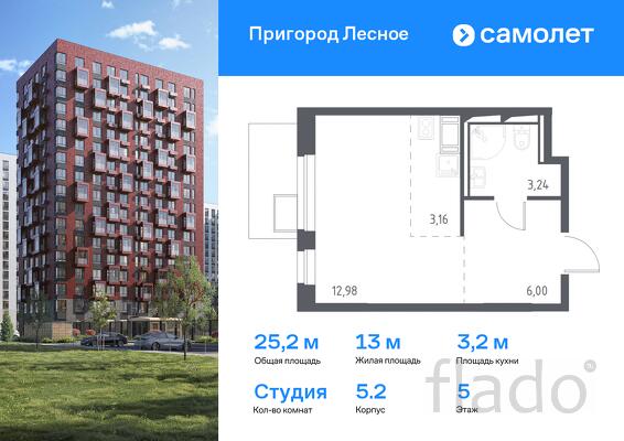 1-к квартира, 25 м², 5/12 эт.