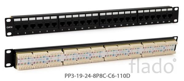 Pp3-19-24-8p8c-c6-110d патч-панель 19″, 1u, 24 порта rj-45, категория