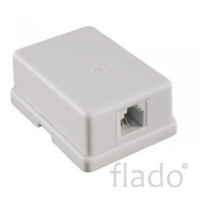 Розетка настенная rj-11, 6p4c, 1порт (10-0305) телефонная розетка