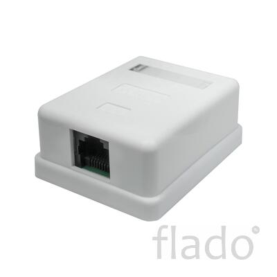 Розетка настенная rj-45, 8p8c, cat.5e, 1 порт utp (10-0307) компьютерн