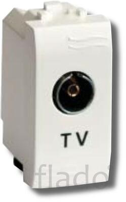 Розетка tv проходная avanti 1 модуль черный квадрат (4402511) розетка