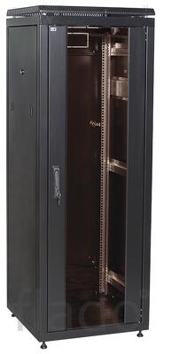 Ln05-42u66-g (черный) шкаф сетевой 19″, стеклянная передняя дверь