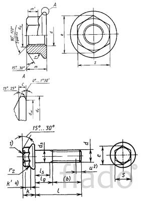 Гайки и болты с фланцем ГОСТ Р 50592-93, ГОСТ Р ИСО 4161-2013, ГОСТ Р