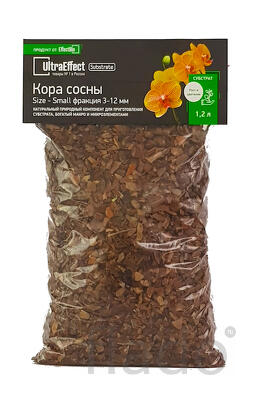 Кора сосны UltraEffect - Small фракция 3-12мм 1,2 литра