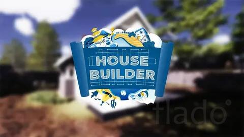 Рекламный пост об игре "House Builder", где главный герой строит дома