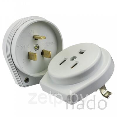 Разъем РШ-ВШ 32А 250В 2P+PE (СУ) пластиковый белый EKF Simple