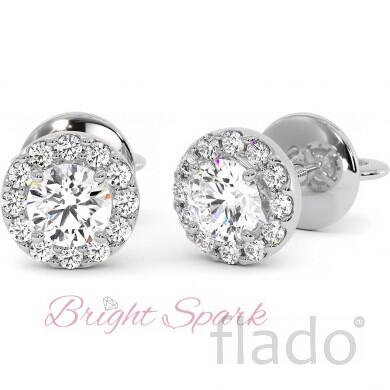 Серьги с выращенными бриллиантами