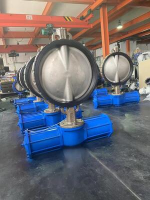 Затвор дисковый симметричный межфланцевый CF3M с пневмоприводом