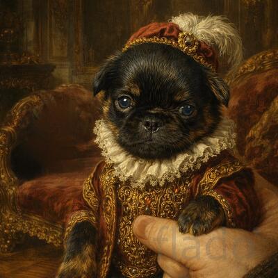 Черно-подпалые щенки пти брабансона