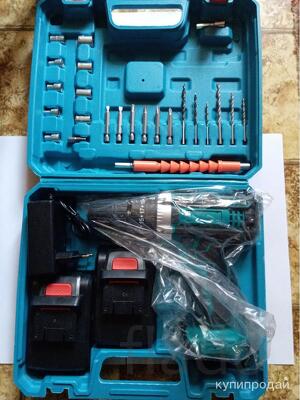 Аккумуляторная дрель 2 АКБ, кейс, набор