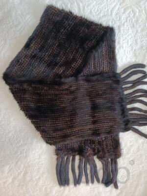 Шарф из вязаной норки