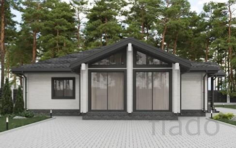 дом c баней из клееного бруса