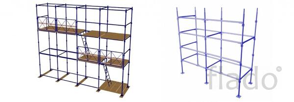 Строительные леса (ЛРСП-40, клин, хомут, штырь) и туры