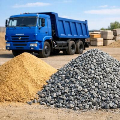 Доставка песка и щебня в Батайске. Честный объем, быстро