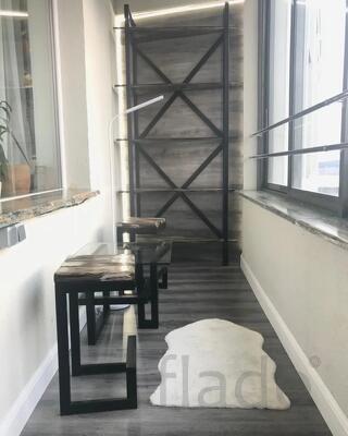 Металлический стеллаж на балкон в стиле лофт