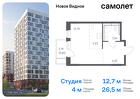 1-к квартира, 26 м², 14/17 эт.