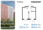 1-к квартира, 33 м², 8/17 эт.