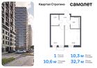 1-к квартира, 32 м², 21/24 эт.