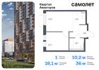 1-к квартира, 36 м², 12/17 эт.