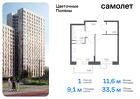 1-к квартира, 33 м², 9/14 эт.