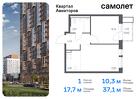 1-к квартира, 37 м², 16/17 эт.