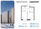 1-к квартира, 32 м², 22/24 эт.