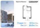 1-к квартира, 22 м², 3/17 эт.