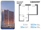 1-к квартира, 33 м², 8/16 эт.